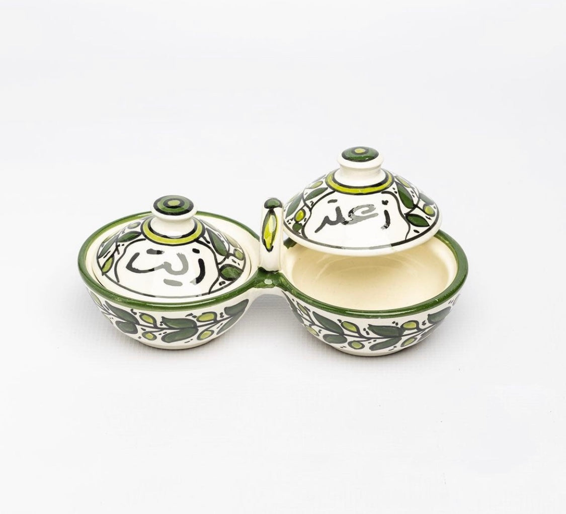 Aufbewahrungsschale M für Olivenöl und Zaatar mit Deckel