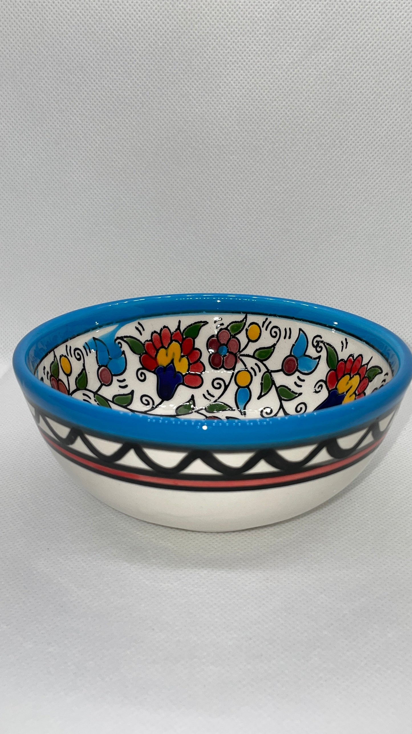 Ceramic bowls 12 cm traditional light blue colored