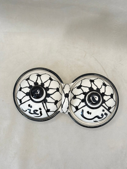 Aufbewahrungsschale für Olivenöl und Zaatar mit Deckel