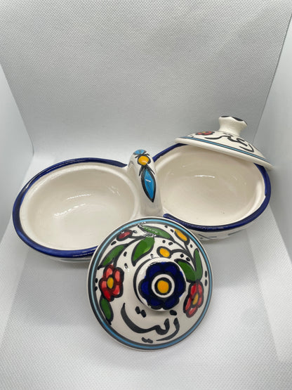 Aufbewahrungsschale S für Olivenöl und Zaatar mit Deckel