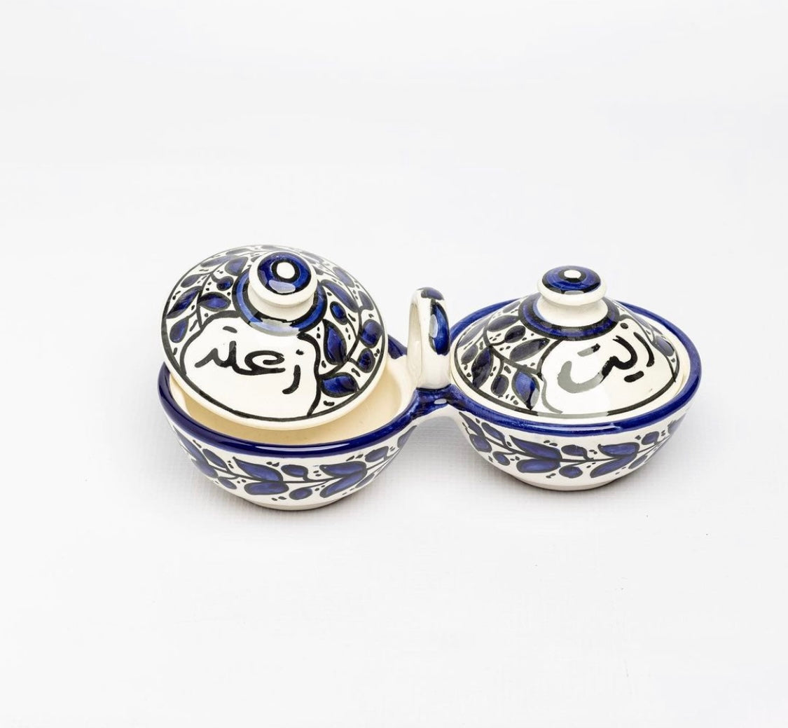 Aufbewahrungsschale M  für Olivenöl und Zaatar mit Deckel