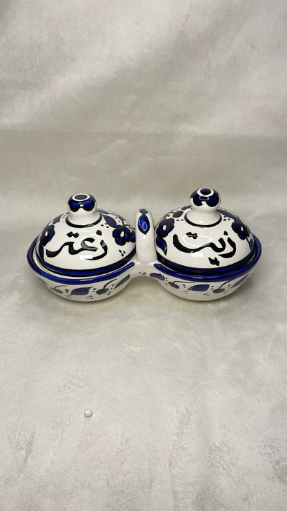 Aufbewahrungsschale L für Olivenöl und Zaatar