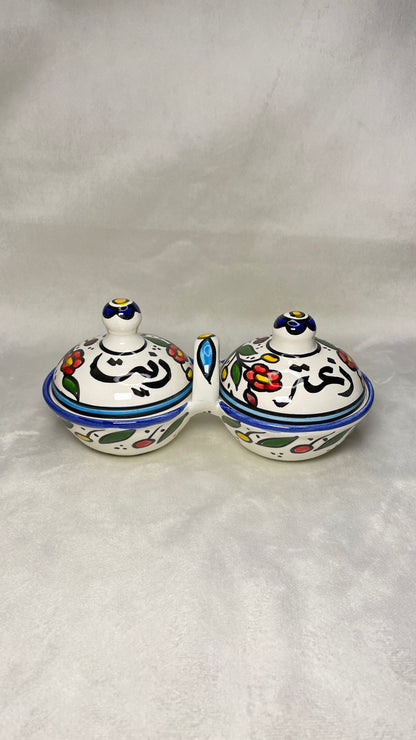 Aufbewahrungsschale L für Olivenöl und Zaatar