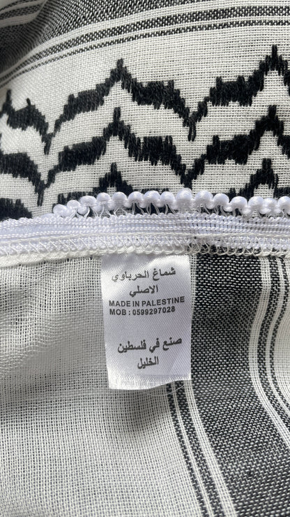 Handgefertigte Kuffiyeh schwarz weiß