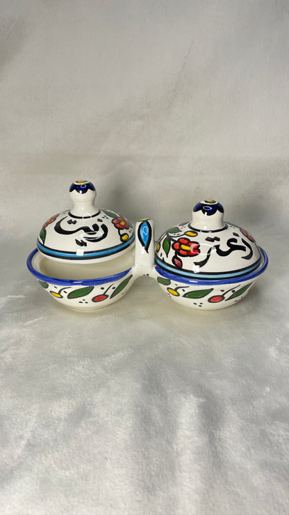 Aufbewahrungsschale L für Olivenöl und Zaatar